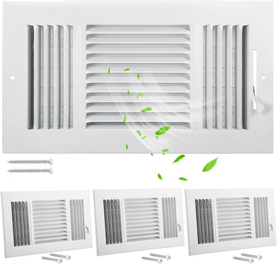 4 Pzas Rejillas Ventilación 12x6pulg Pared Techo HVAC