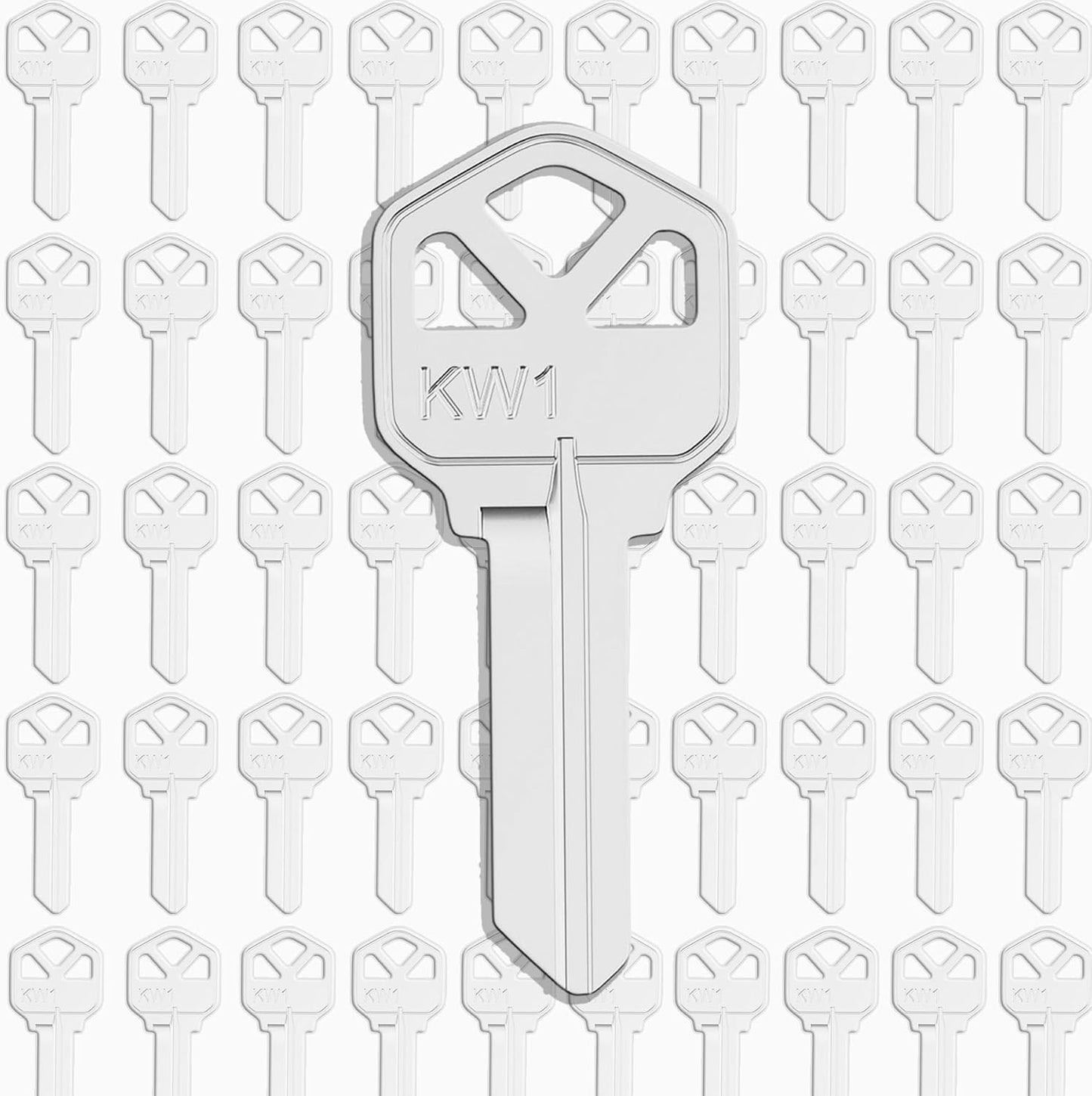 Llaves en blanco KW1 latón niquelado pack 50