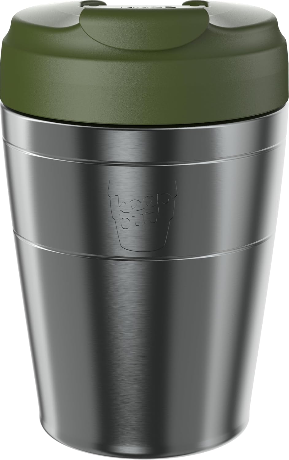 Taza viaje acero inox reutiliz. tapa abatible 340ml pino