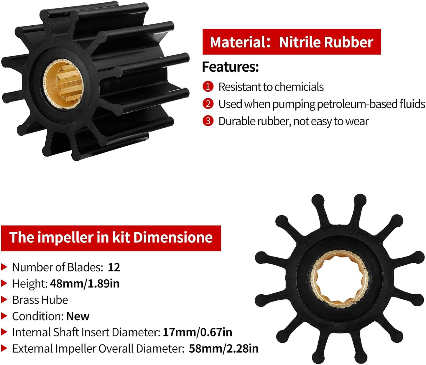 Kit reparación impulsores bomba agua Johnson Yanmar