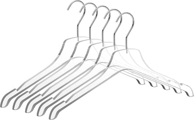 Perchas acrílicas transparentes con gancho giratorio