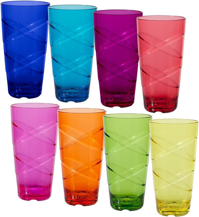 Set 8 Vases 24oz Multicolor para Decoración de Hogar y Mesa