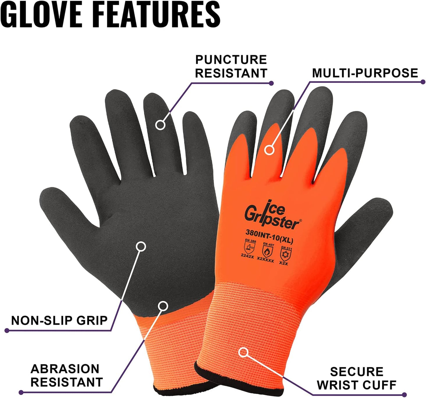 Guantes baja temperatura resist. cortes abrasión pinchazos aislado agua agarre doble