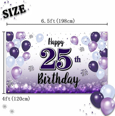Decoración cumpleaños 25 años globo morado grande