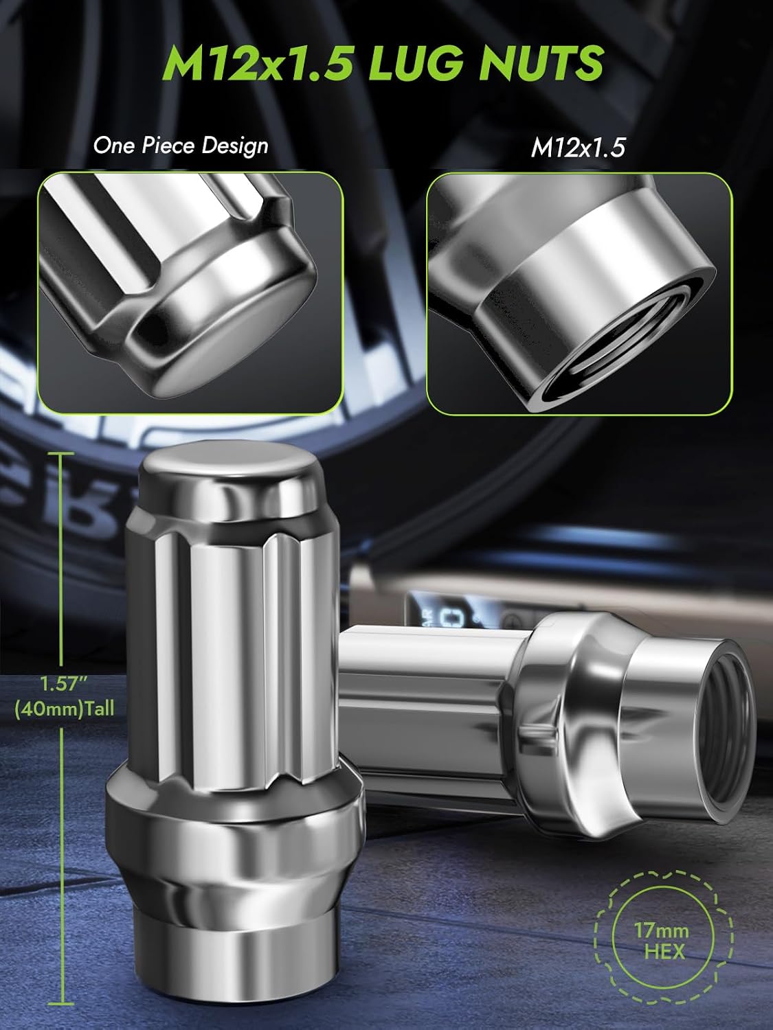 Tuercas M12x1.5 repuesto rueda Toyota 24 pzas