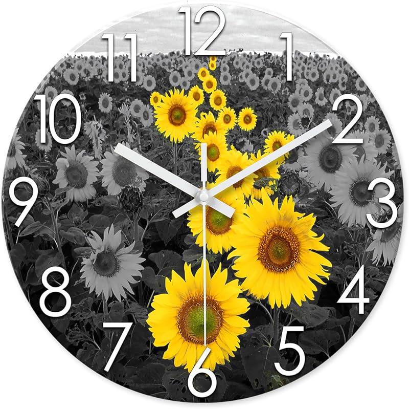 Reloj pared girasol 12pulg silencioso cocina oficina