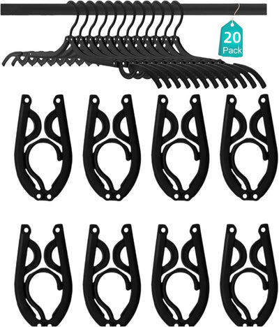 20 Perchas Plegables Viaje Crucero Camping Hotel Negro
