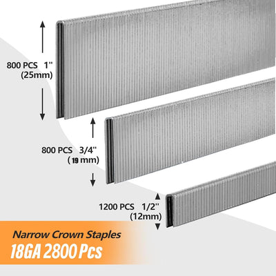 2800 Grapas Acero Inox 1/4-1/2-3/4-1pulg Pack