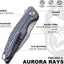 Cuchillo plegable EDC con clip mango titanio M390 azul