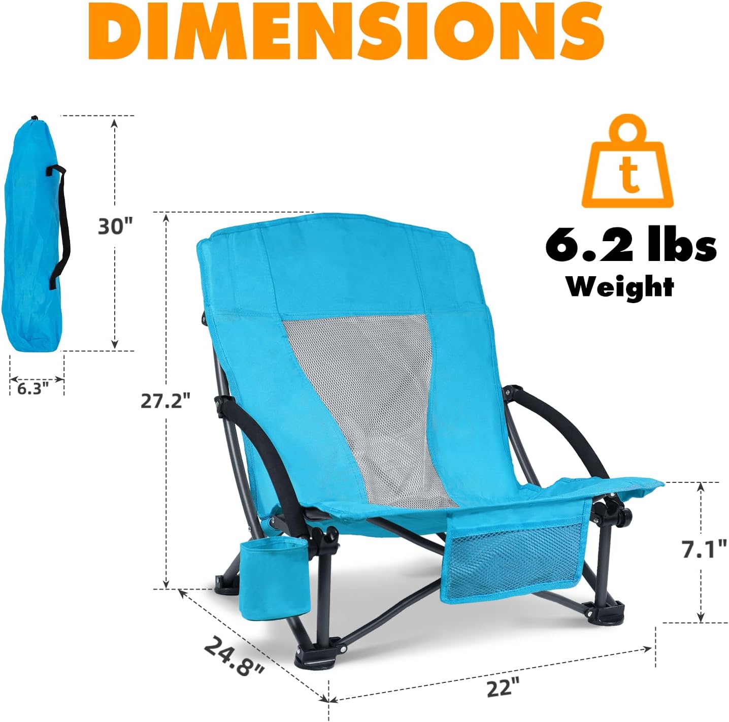 Silla playa plegable con bolsa enfriadora 4 pzas respaldo