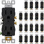 Toma corriente doble pared 15A 125V UL negro 20 pzas