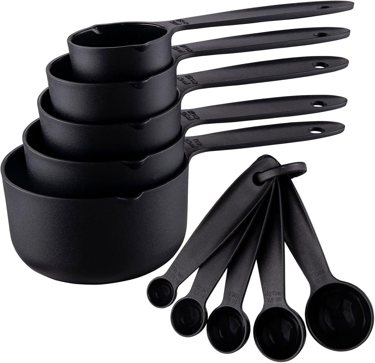 Set 10 Tazas y Cucharas Medidoras Plástico Sin BPA