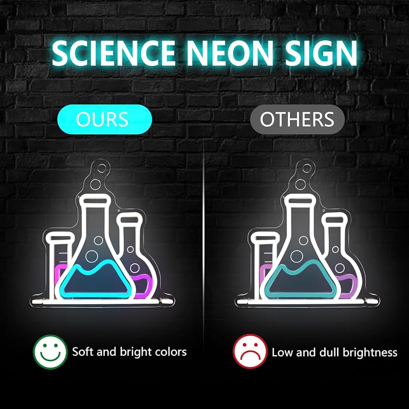 Letrero neón ciencia regulable aula laboratorio química