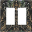 Cubiertas interruptor luz diseño floral morris negro doble salida