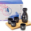 Set 5 piezas sake cerámica Tokkuri Ochoko bandeja bambú