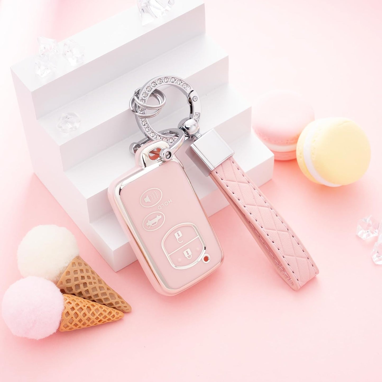 Funda llavero Toyota Camry Avalon Corolla Rosa