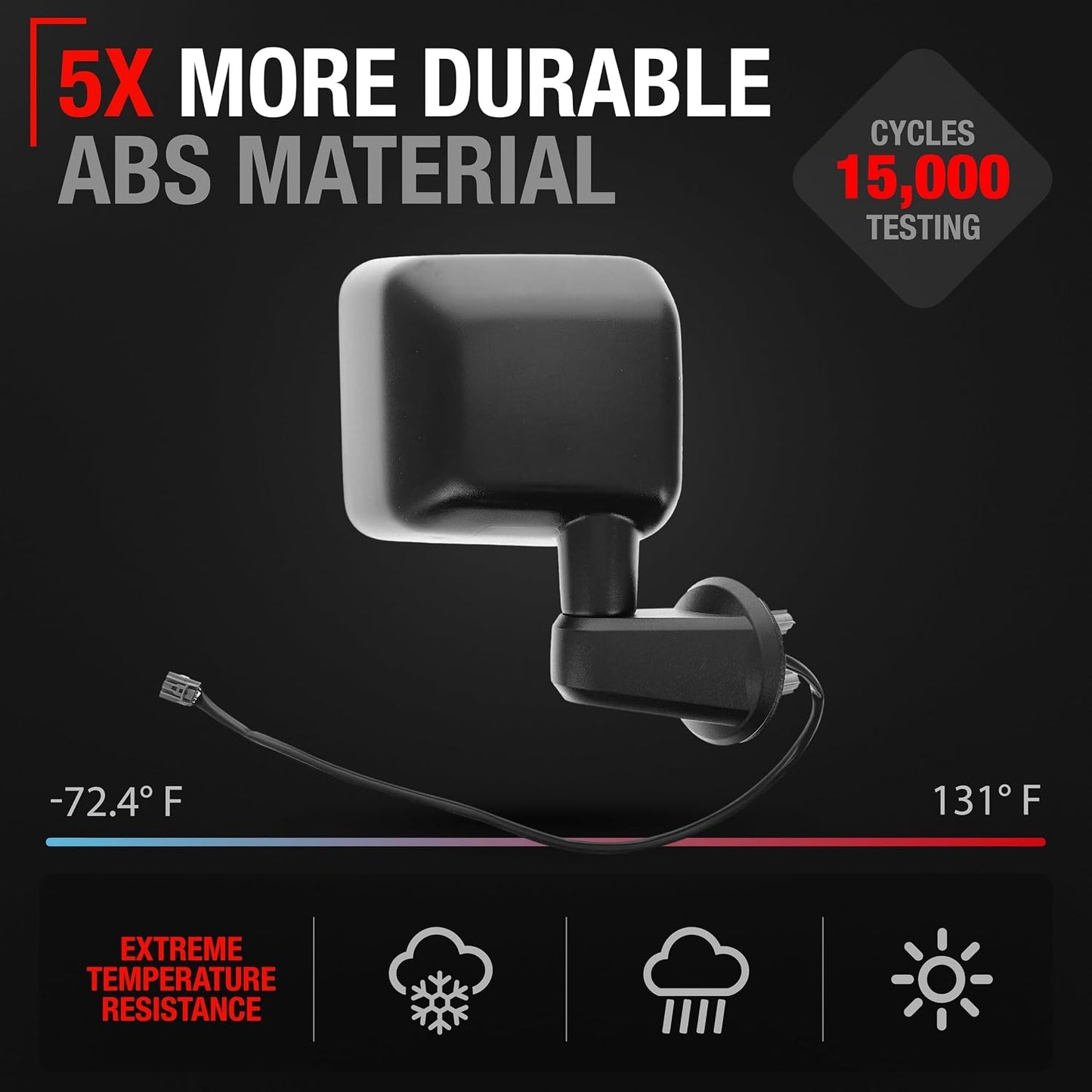 Espejo pasajero Jeep Wrangler 07-13 negro texturizado