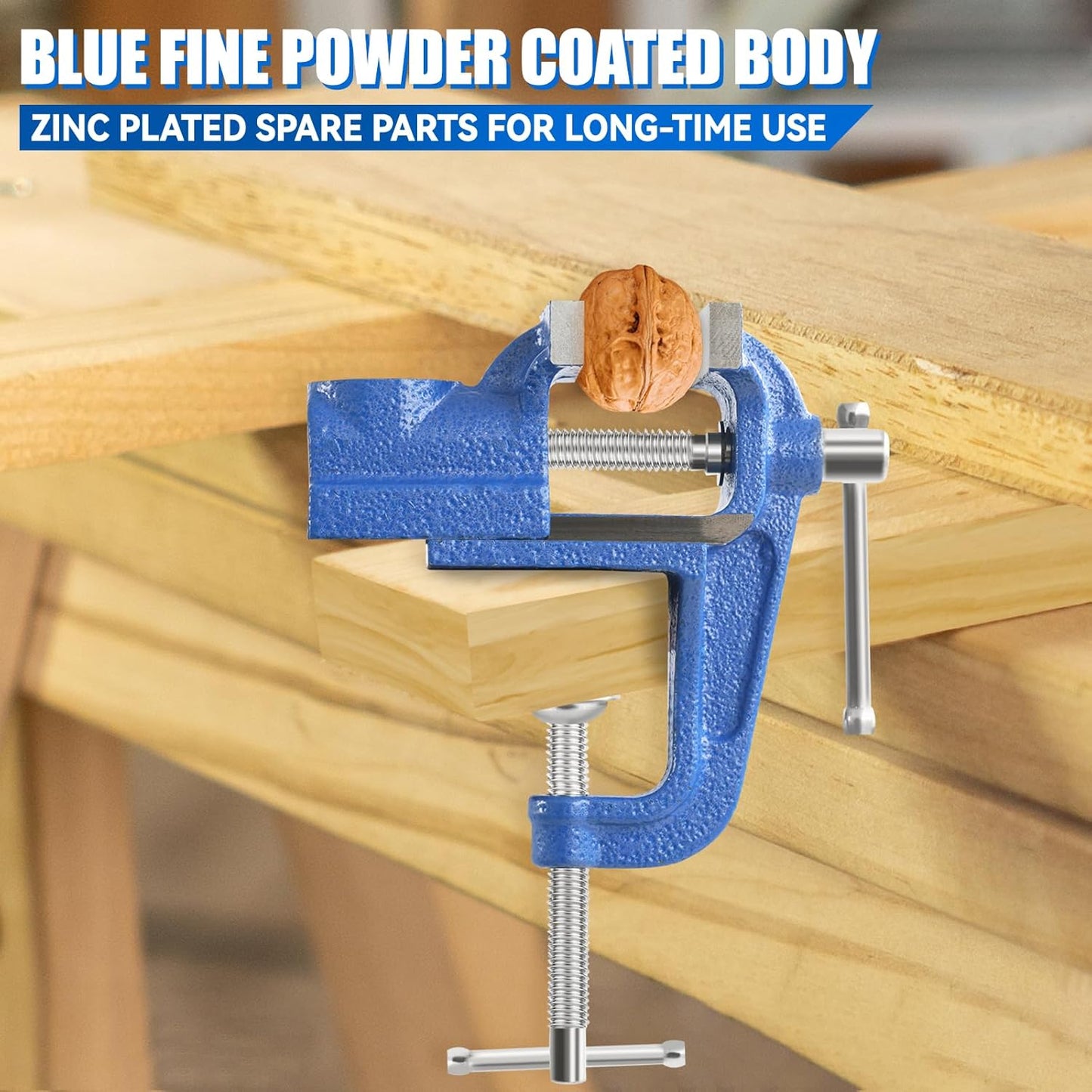 Abrazadera mesa mini acero fundido azul herramienta portátil