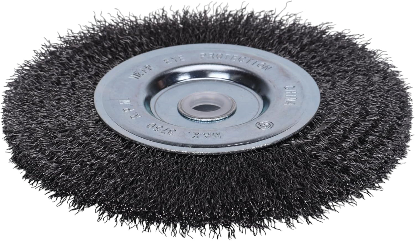 Rueda alambre rizada 6pulg eje 1/2-5/8 3750RPM