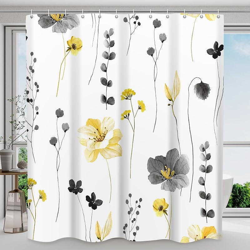 Juego cortinas ducha lavables acuarela azul gris 72x72pulg