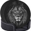 6 Posavasos Cuero León Negro 3D con Soporte para Bebidas