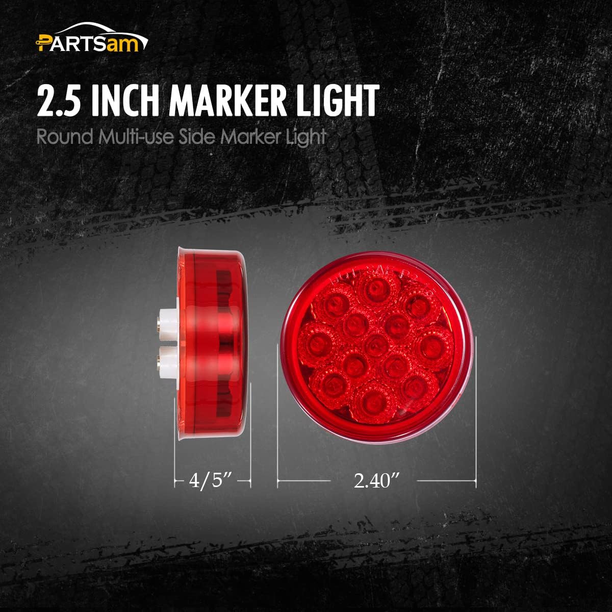 2 Luces LED Redondas 12V para Remolque Camión