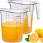 Jarra medidora plástico 64oz 2 pzas grado alimenticio apilable