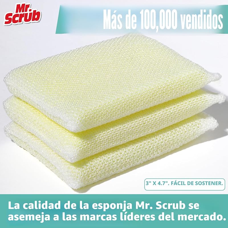Esponjas multiusos antiarañazos para cocina baño 12 pzas