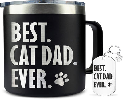 Taza café negra 14oz regalo día padre gatos