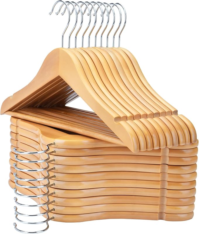 Perchas madera natural para niños 12.8pulg antióxido