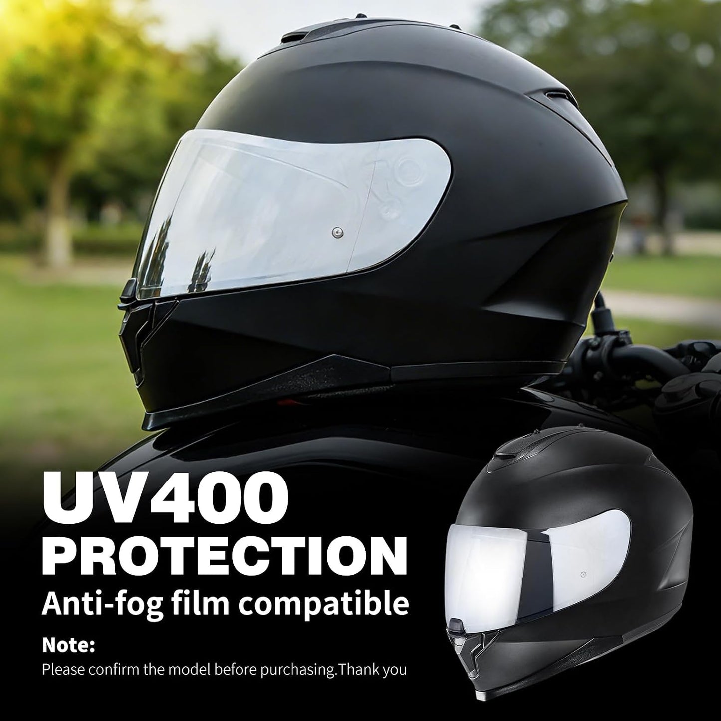 Protección visor casco motocicleta FG-17 Cromo Plateado