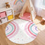 Alfombra redonda antiderrap para niñas 4ft arcoíris