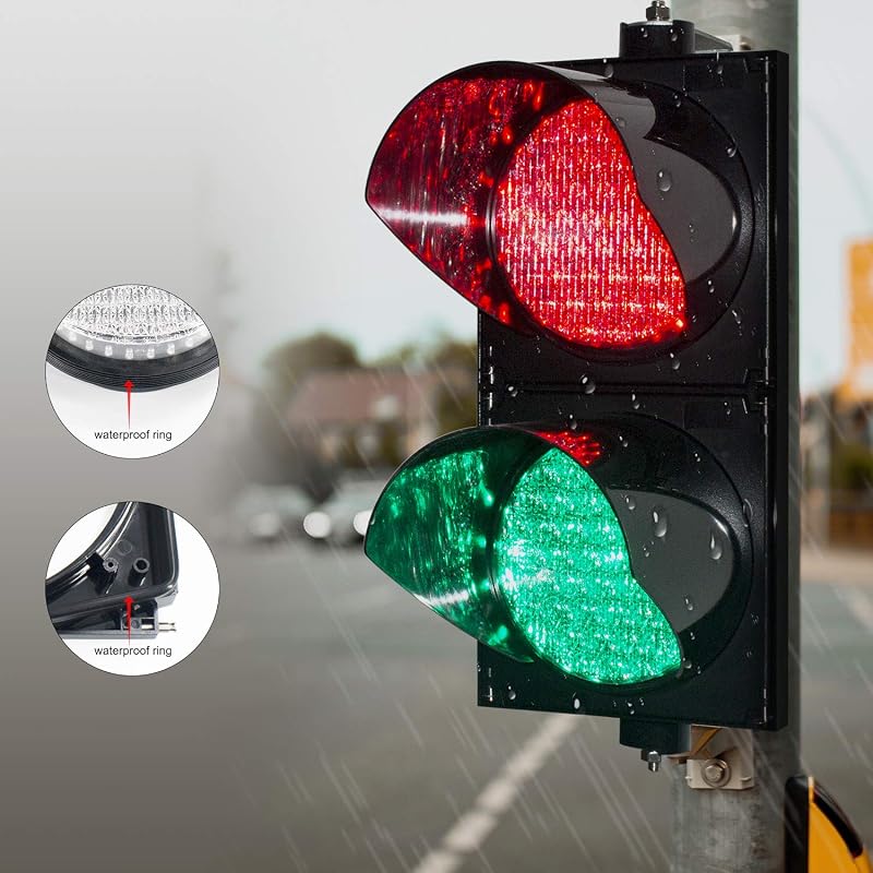 Luz LED parada señal tráfico rojo/verde IP65 200mm