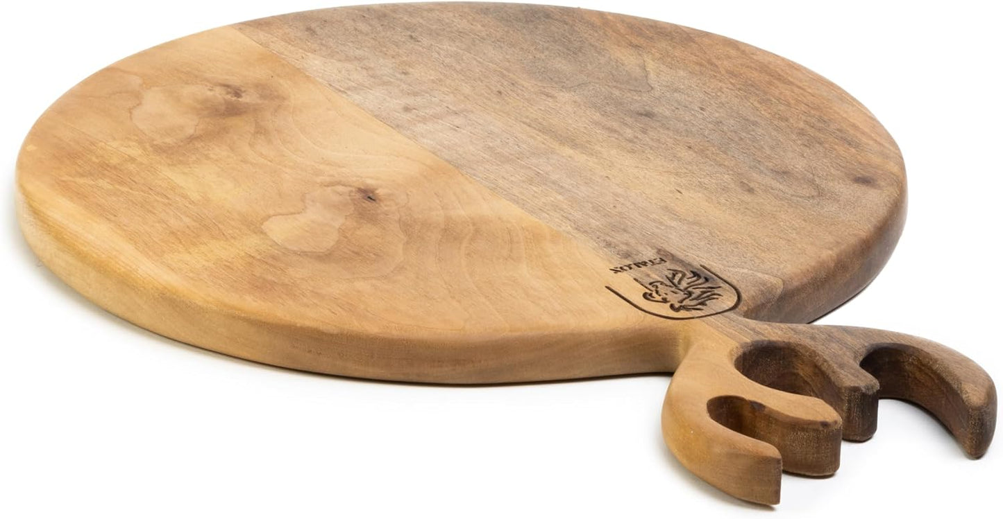 Tabla cortar redonda ciervo nogal madera para carne queso