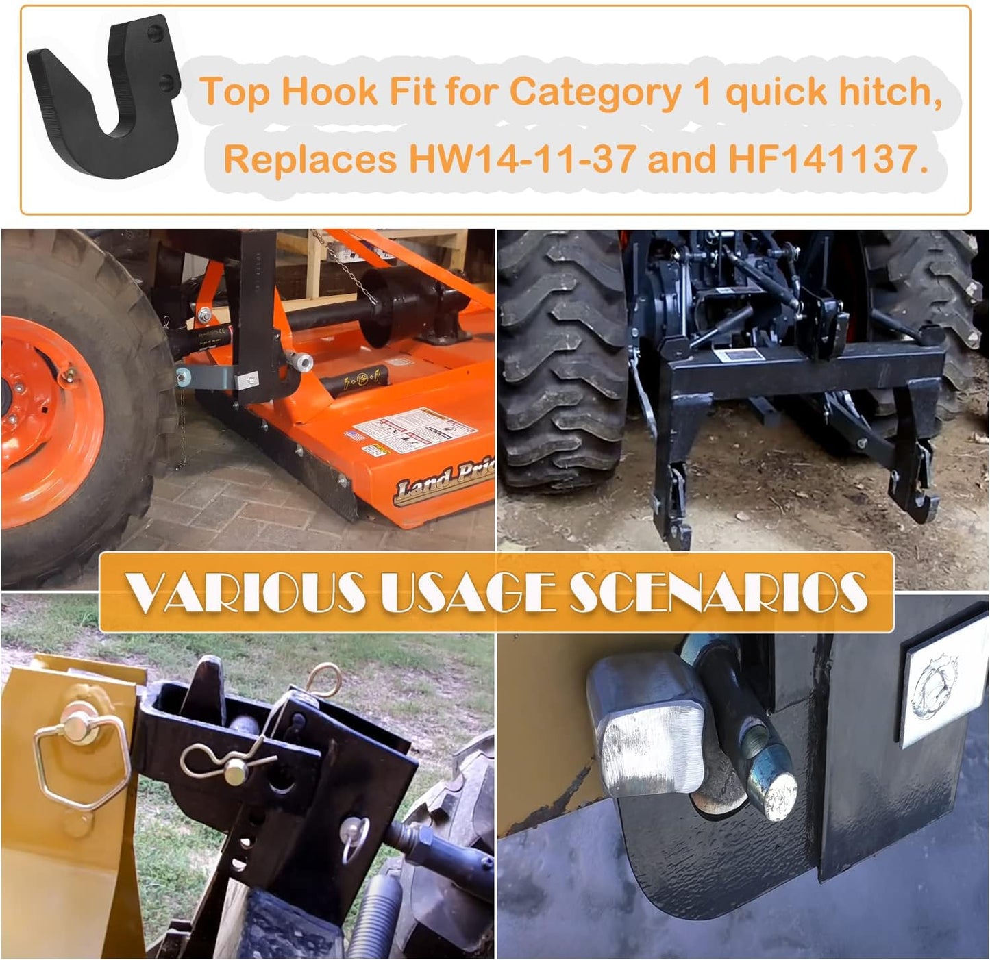 Gancho superior enganche rápido Cat 1 para Harbor Freight