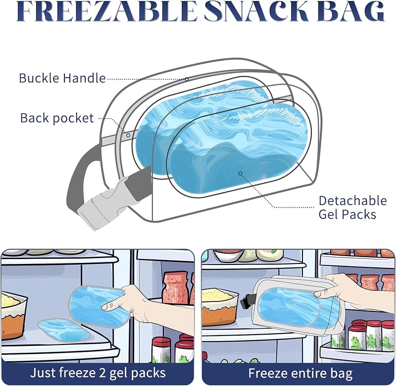 Bolsa térmica almuerzo congelable con hielo hebilla azul marino