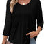 Blusa túnica mujer holgada cuello redondo mangas 3/4 casual