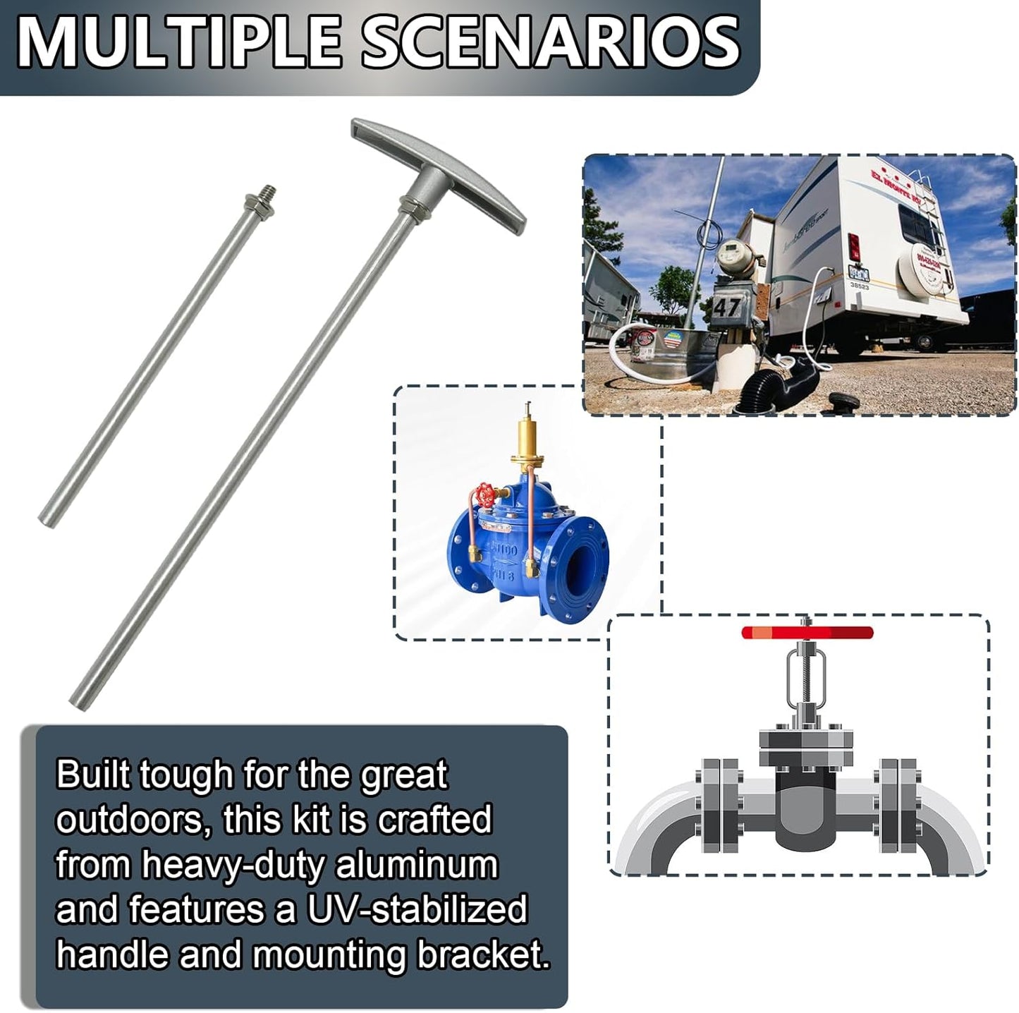 Set 2 pzas repuesto mango válvula RV ajuste universal