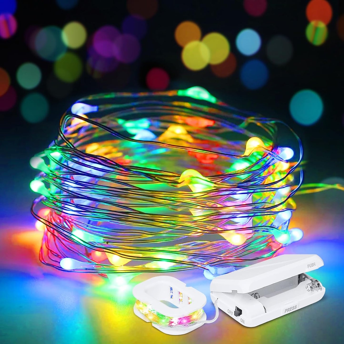 Guirnalda LED 50 luces 16ft doble potencia flexible impermeable
