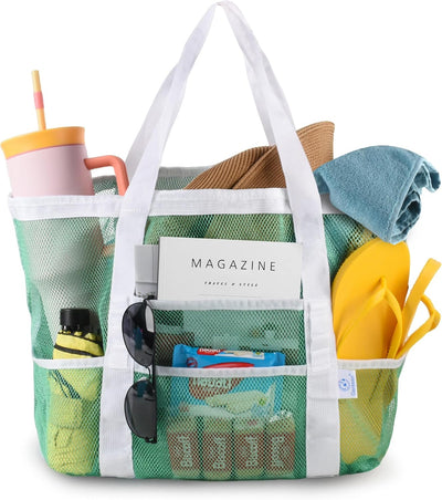 Bolsa playa redonda para mujer plegable con compartimentos