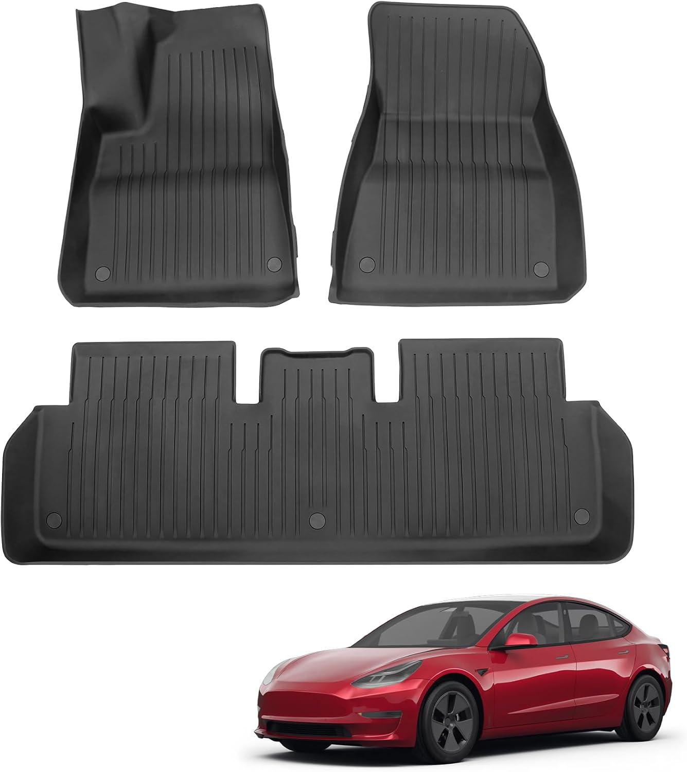 3 Alfombrillas Tesla Model 3 17-23 TPE antiderrap