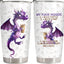 Vaso dragón morado acero inox 20oz con tapa