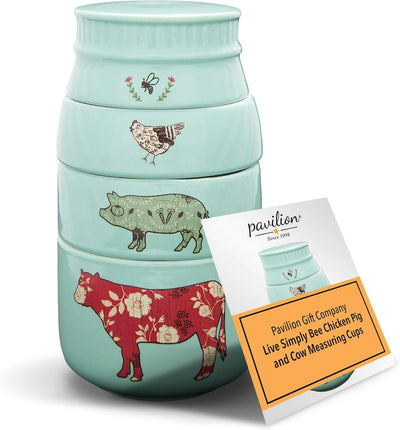 Set 4 Tazas Medidoras Gres Estilo Granja para Cocina
