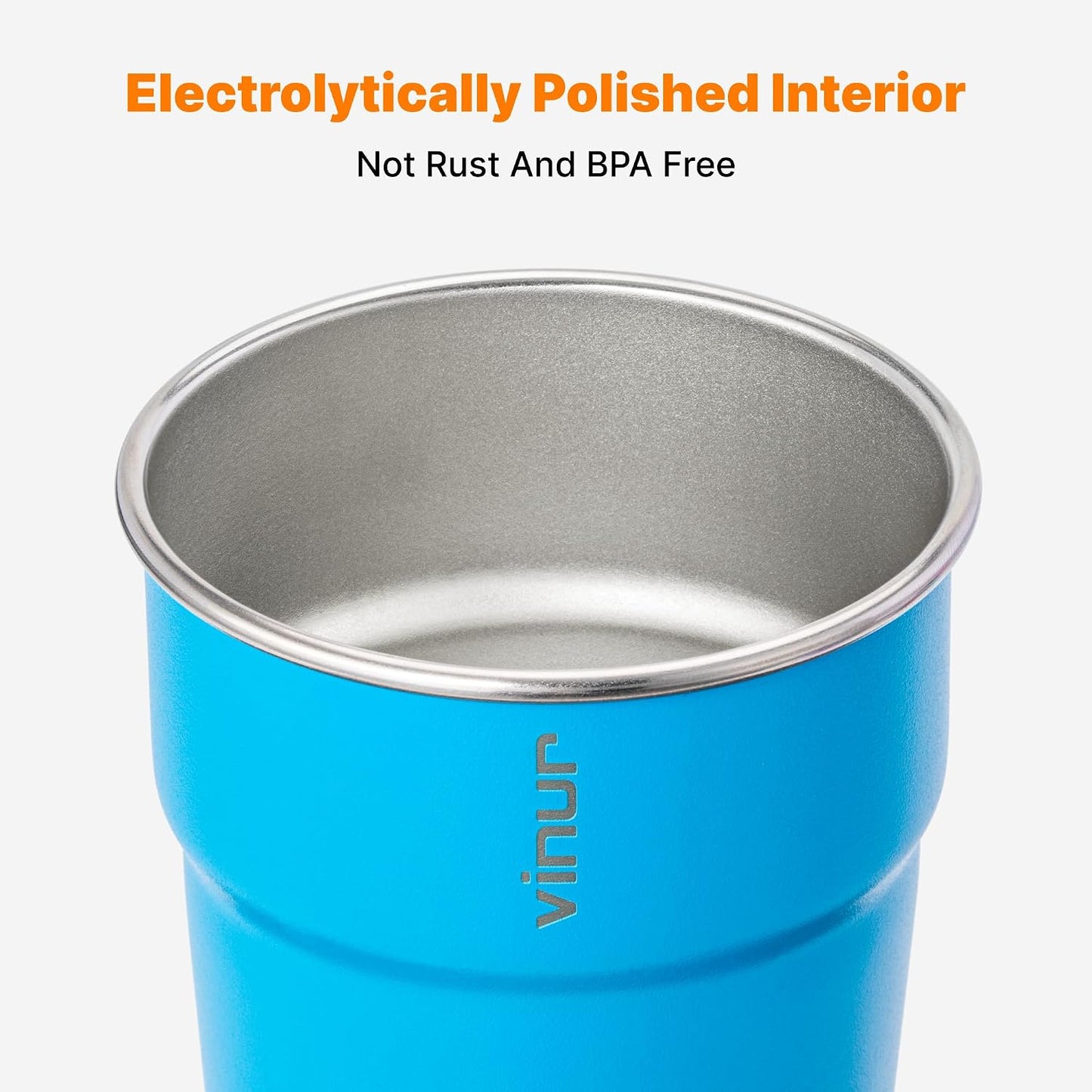 Vasos acero inox apilables niños azul cielo