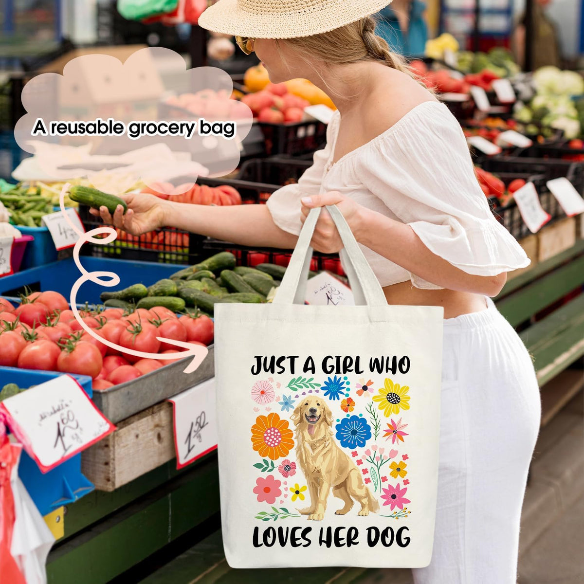 Bolso tote canvas estético