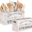 2 Soportes Utensilios Madera 6.7x6.18" Organiz. Cocina