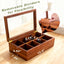 Caja té madera acacia 8 compartimentos magnéticos cocina
