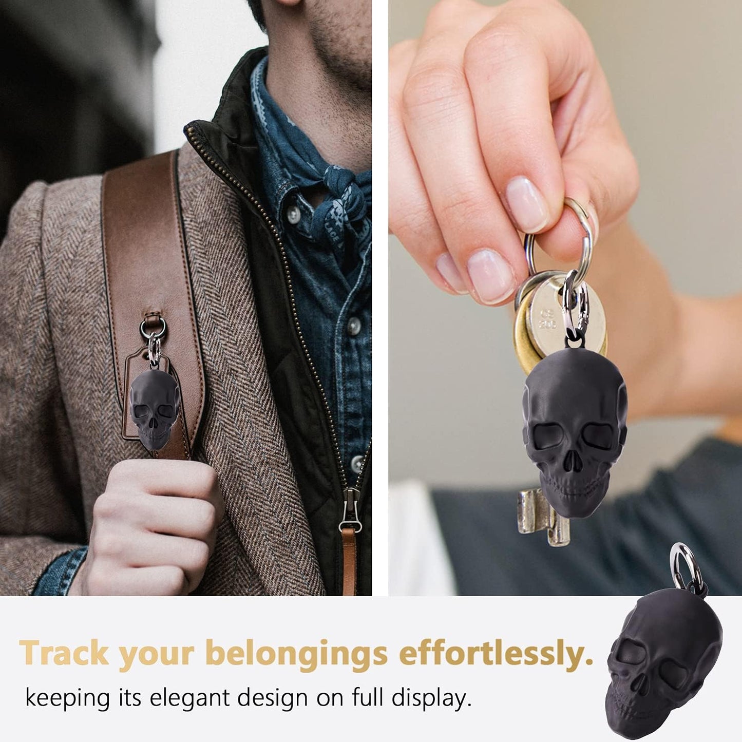 Funda protectora para AirTag llavero portátil negro