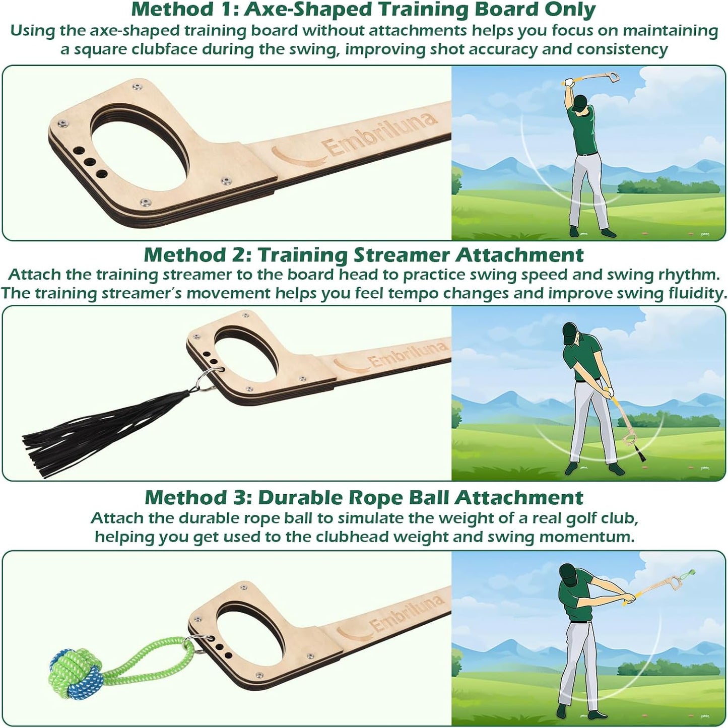 Entrenador swing golf para diestros y zurdos