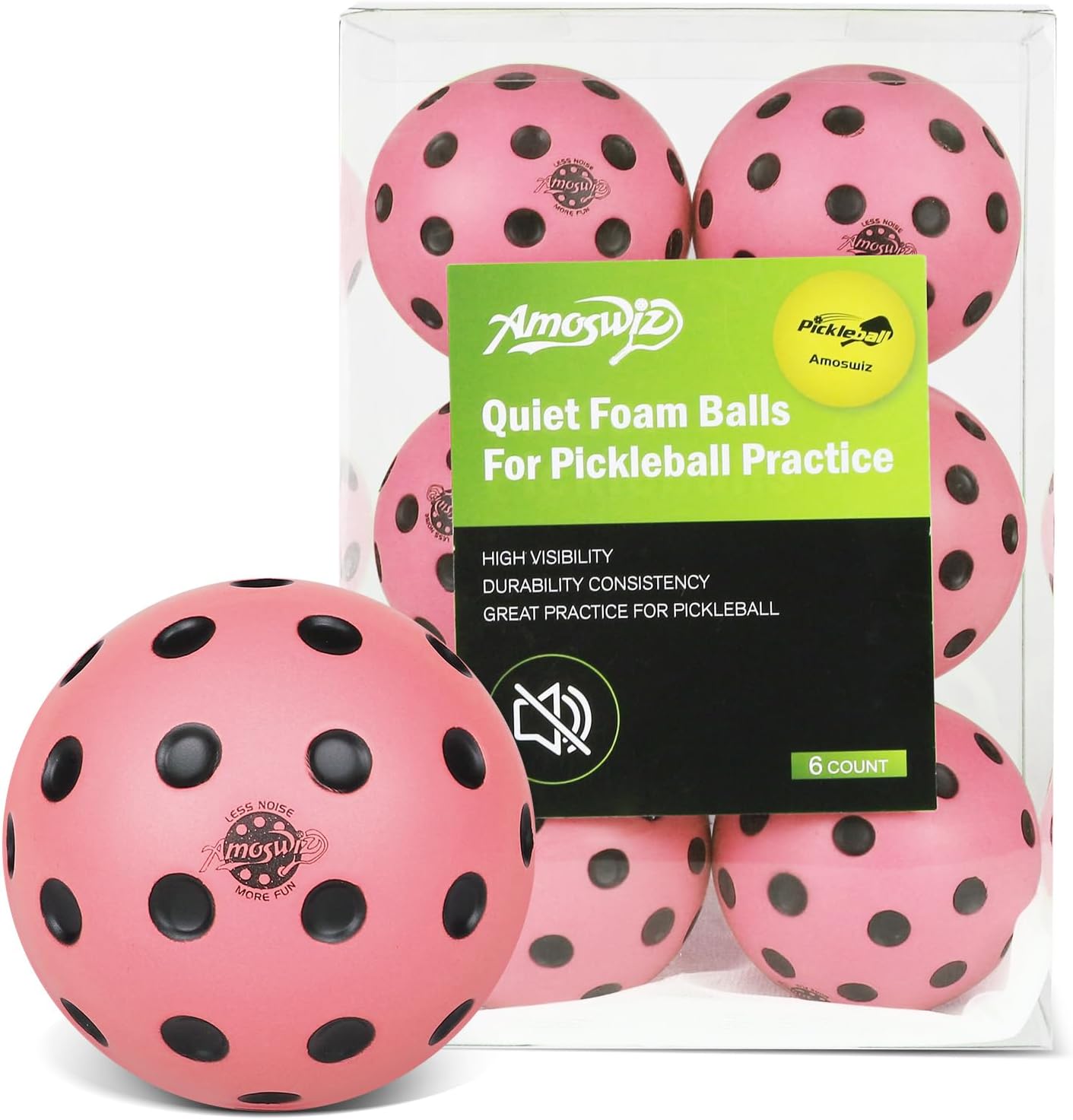 Pelotas pickleball silenciosas pack 6 espuma